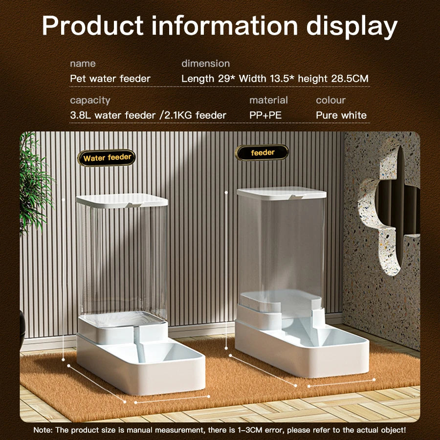 Automatic Cat Feeder And Water Dispenser with Gravity Food Storage Container for Cats And Small Dogs Plastic Pet Feeding Device
