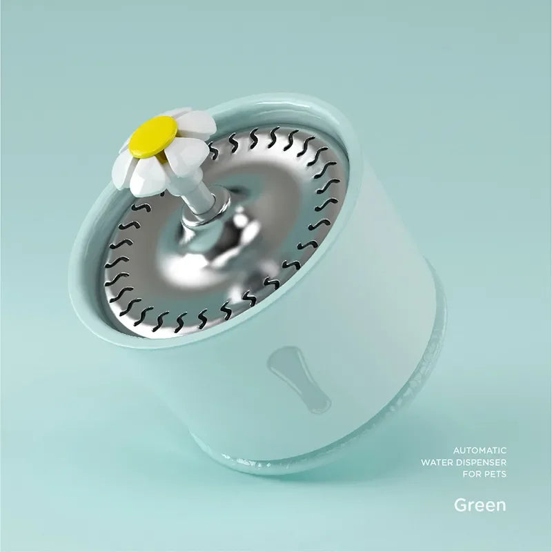 2.4L Cat Drinking Water Fountain with Activated Carbon Filters LED Automatic Feeder USB Charging Pet Dispenser Container