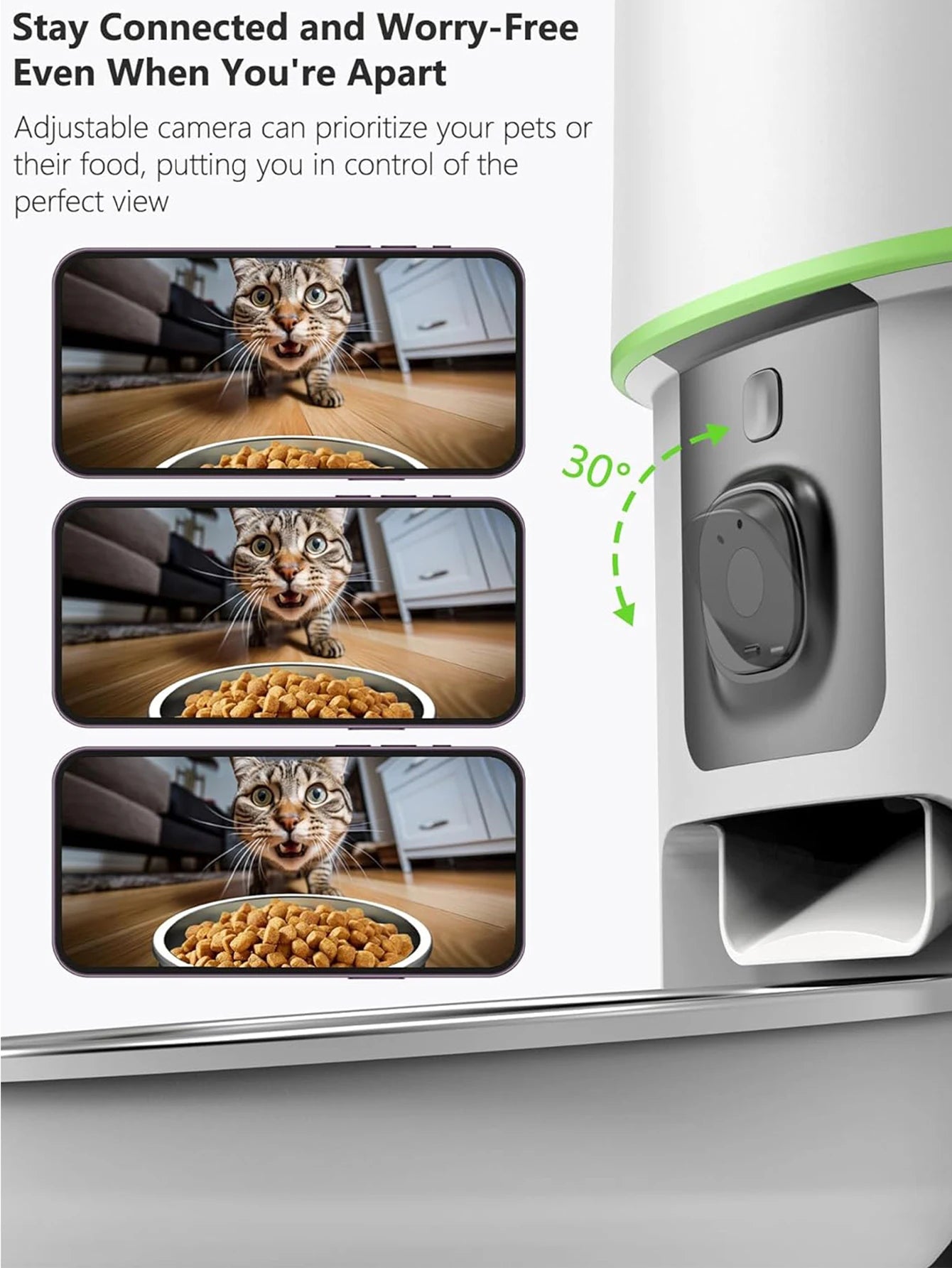 1080P HD Camera Automatic Cat Feeder Smart Food Dispenser with 5G WiFi Tuya Pet Kibble Feeder Stainless Steel Dog Accessories