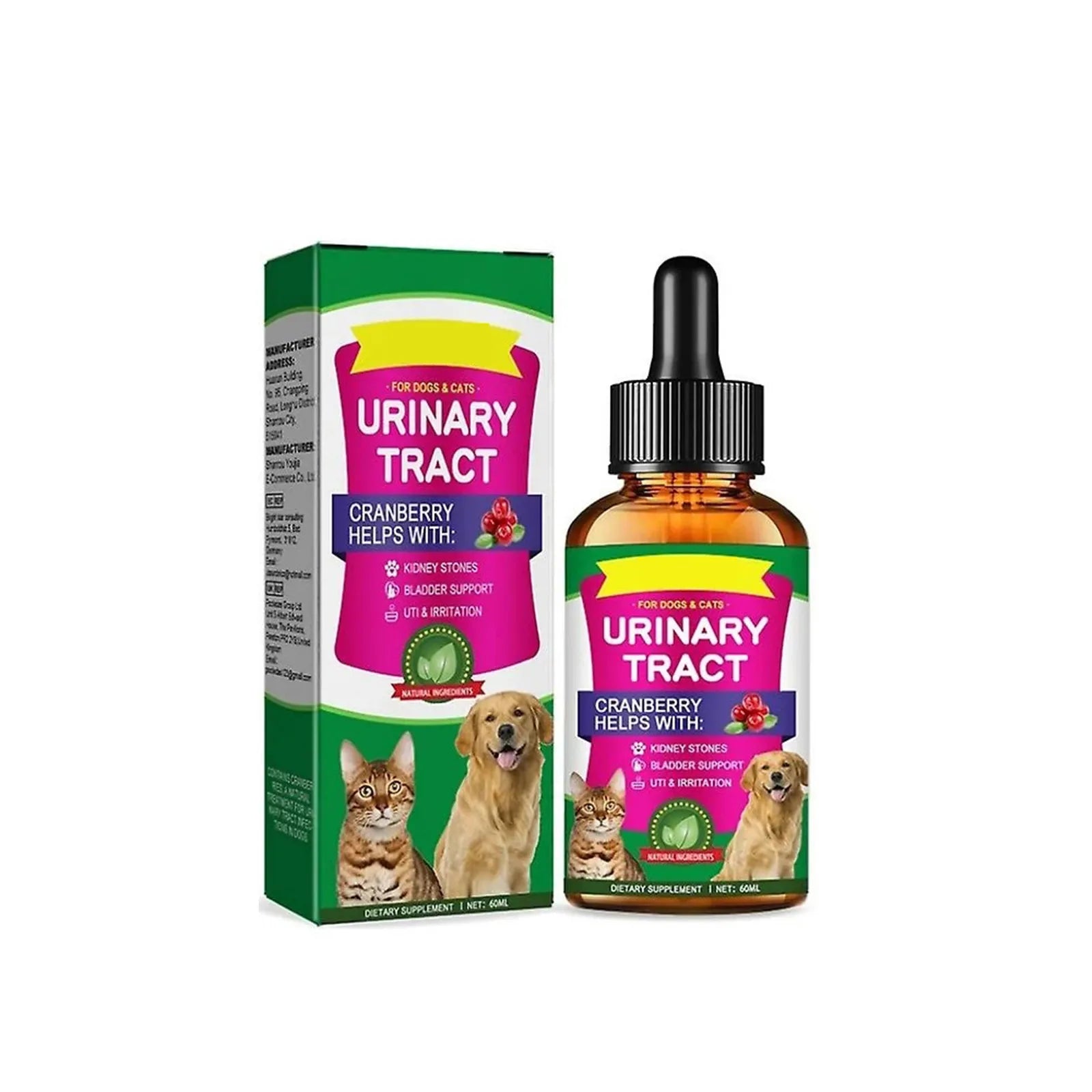 Pet Care Drops 60ml Pain Relief Comfort Solution for Cats And Dogs Shampoo Conditioner Relief