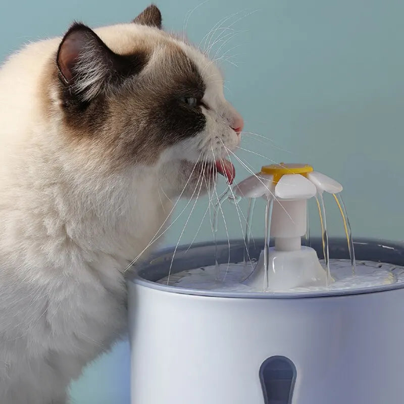 2.4L Cat Drinking Water Fountain with Activated Carbon Filters LED Automatic Feeder USB Charging Pet Dispenser Container