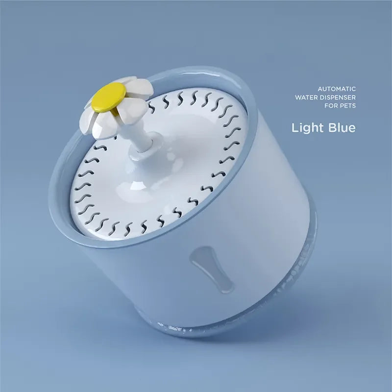 2.4L Cat Drinking Water Fountain with Activated Carbon Filters LED Automatic Feeder USB Charging Pet Dispenser Container