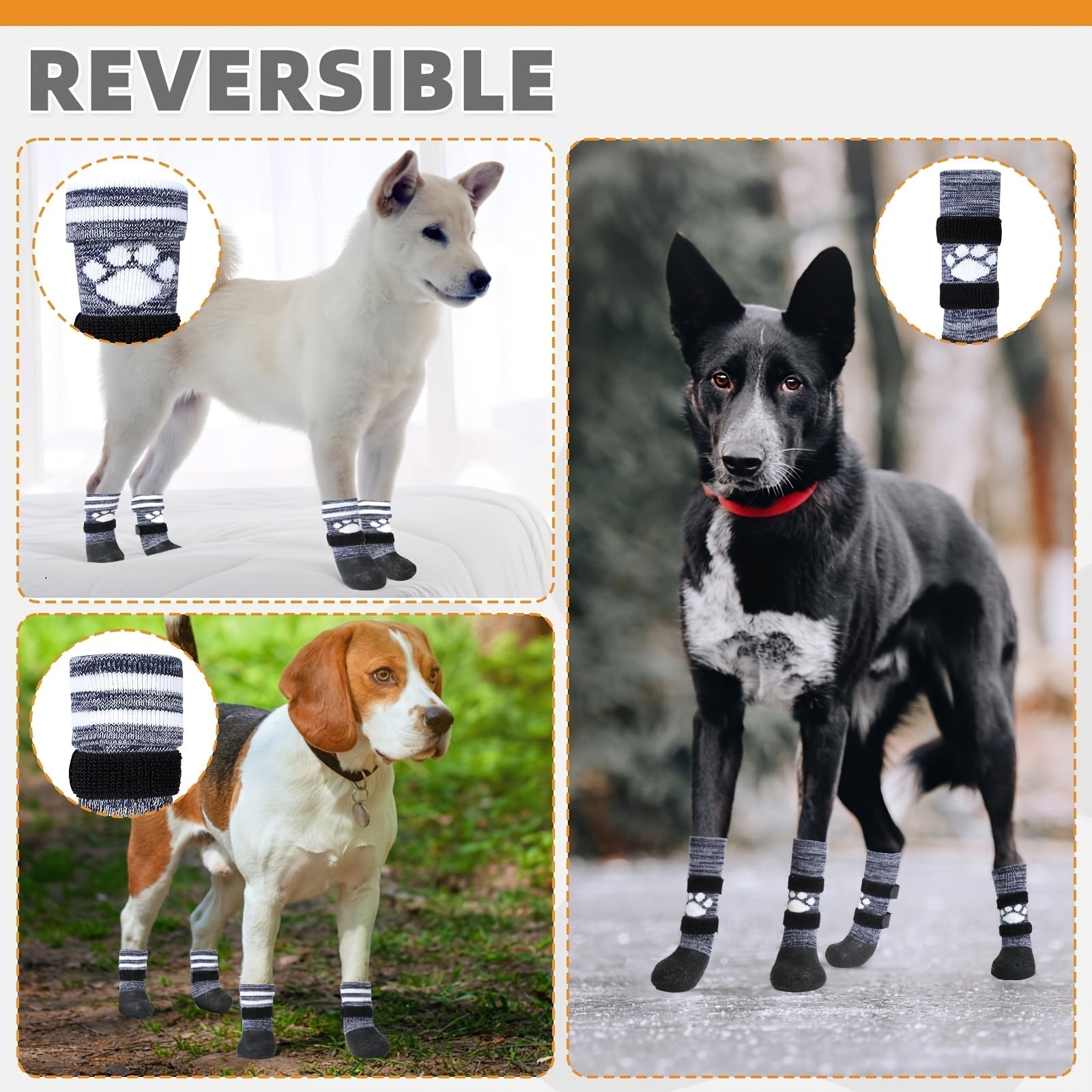 Waterproof Gel Socks for Dogs Non-Slip Paw Protectors Ideal for Hardwood Floors Suitable for Small Medium And Large Breeds